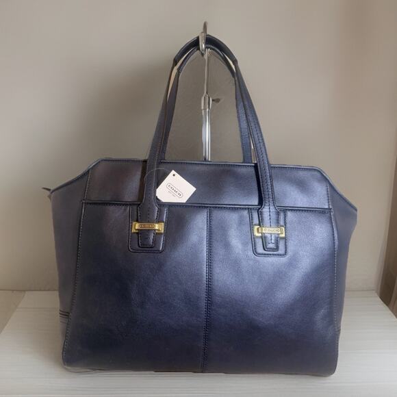 NWT Coach F25205 Taylor Alexis Leather Carryall B4 Midnight Navy - Picture 5 of 11
